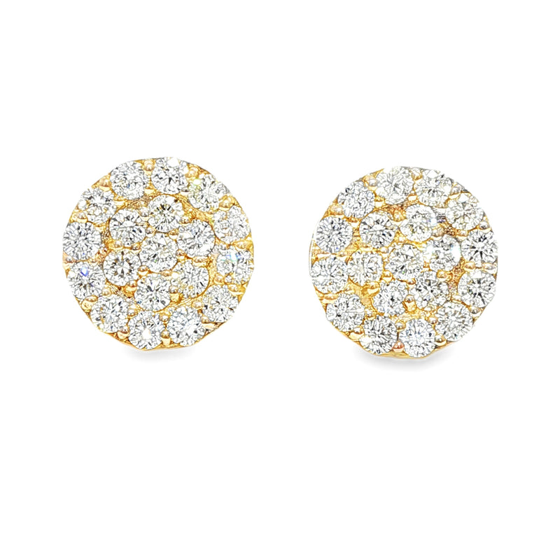 Classic Round Cluster Diamond Earrings 71121