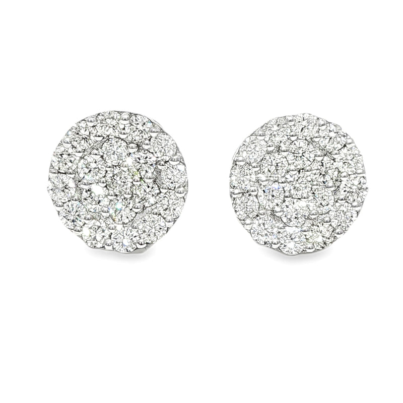 Classic Round Cluster Diamond Earrings 71121