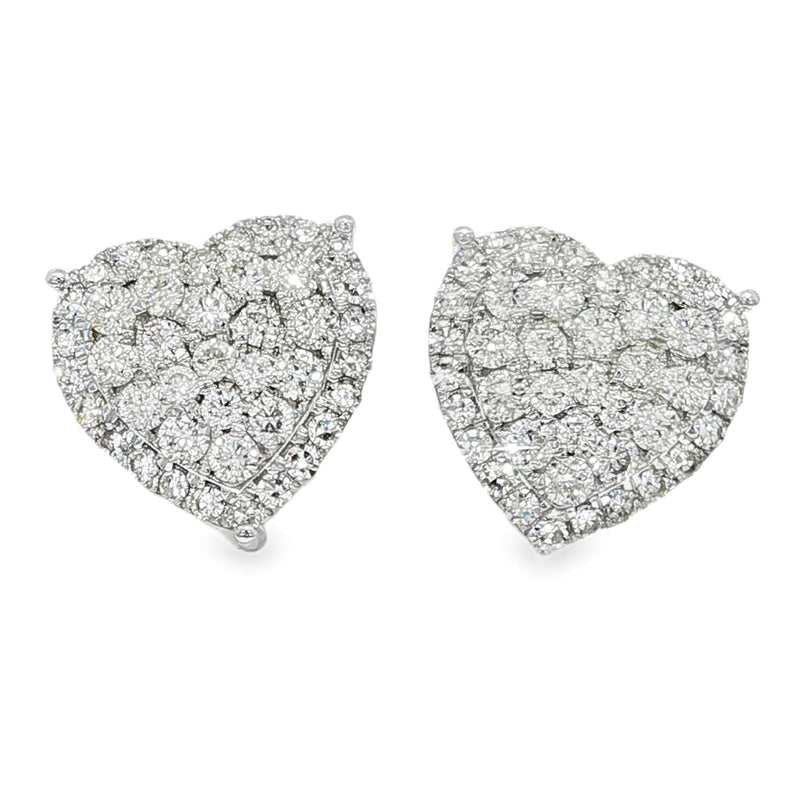 Heart Cluster Diamond Earrings 71154