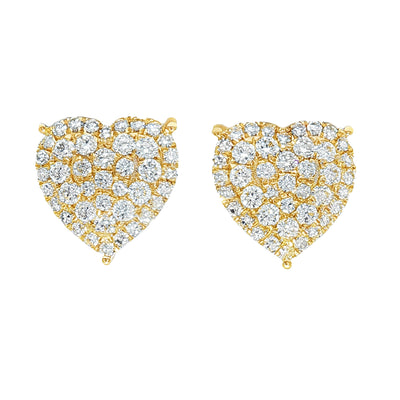 Heart Cluster Diamond Earrings 71154