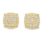 Shop Gold and diamond cluster earrings at TraxNYC