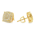 Shop Gold and diamond cluster earrings at TraxNYC