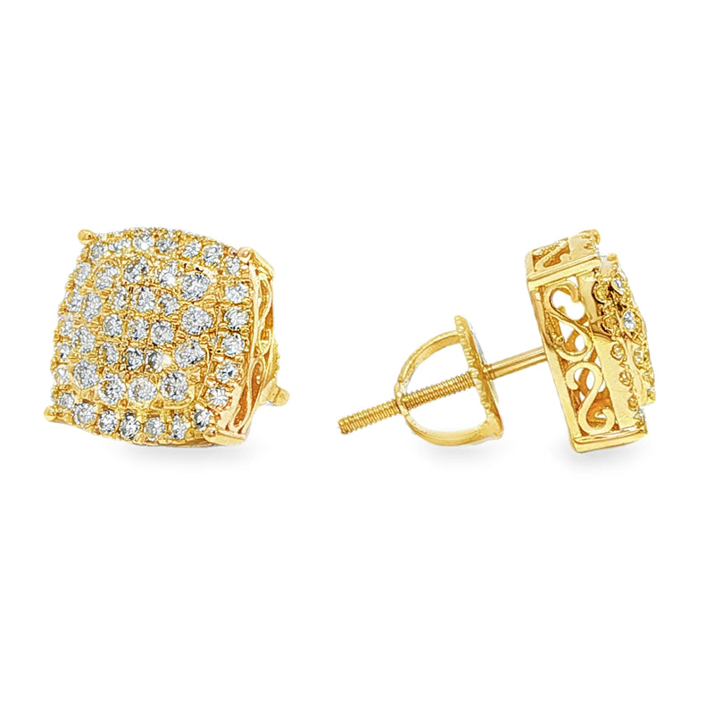 Shop Gold and diamond cluster earrings at TraxNYC