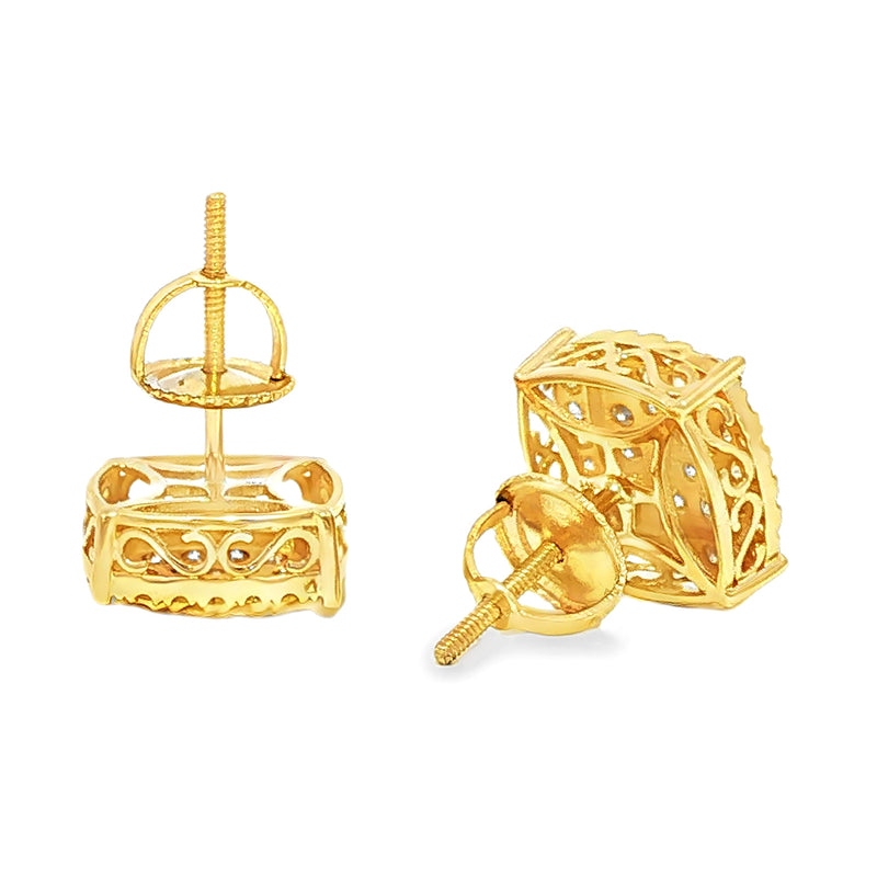 Shop Gold and diamond cluster earrings at TraxNYC