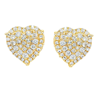 Heart Shape Cluster Diamond Stud Earrings 71119