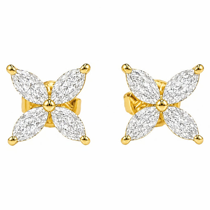 Marquise Diamond Blossom Stud Earrings 71518