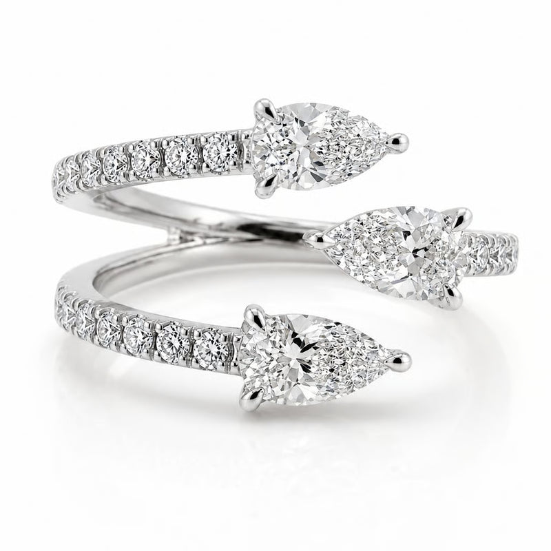 Pear Shape Three Stone Wrap Ring 71616