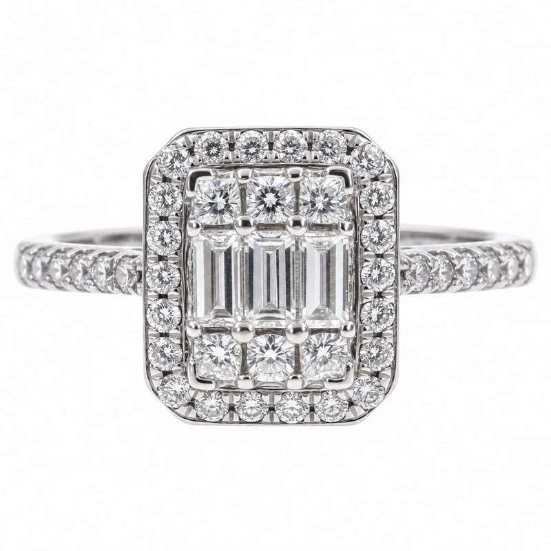 14K Gold Baguette Diamond Engagement Ring, photo 2 of 7