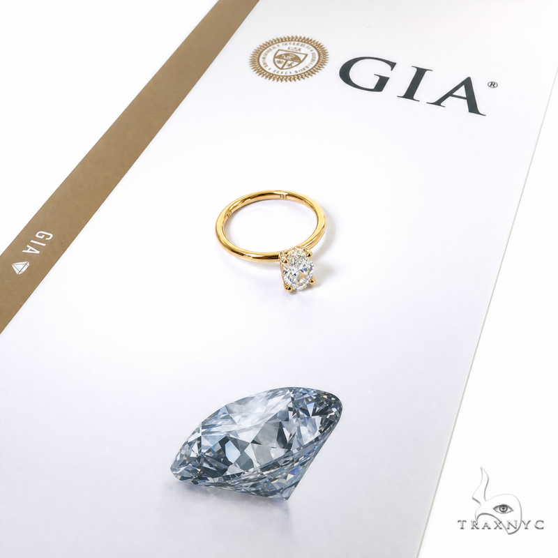 Signature Oval Diamond Engagement Ring in 18K gold, view 12