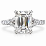 14K Gold Noble Emerald Lab-Grown Diamond Engagement Ring 71621