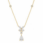 Diamond Butterfly Pear Drop Necklace 71514