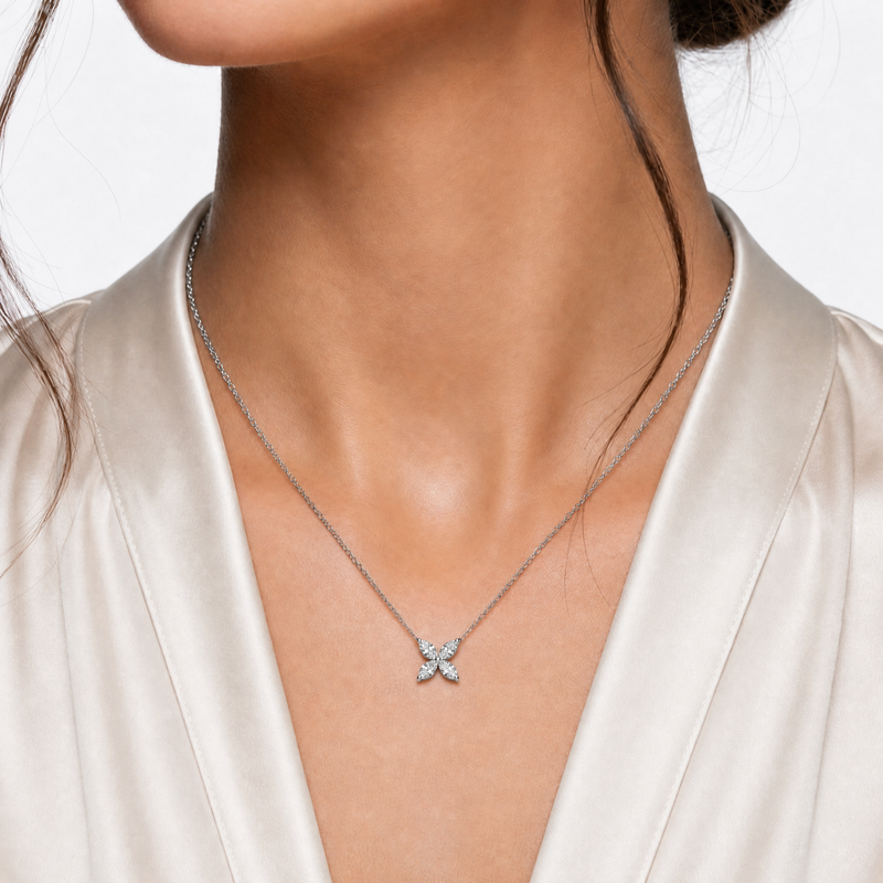 Marquise Diamond Blossom Necklace 71513