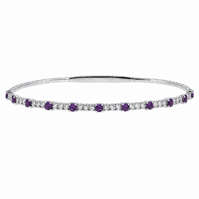 Flexible Sapphire Diamond Tennis Bracelet 71033