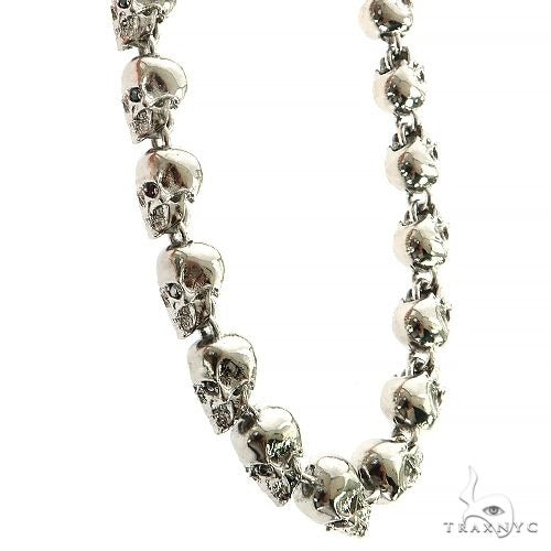 Skull Links Silver Chain 68894 – TraxNYC