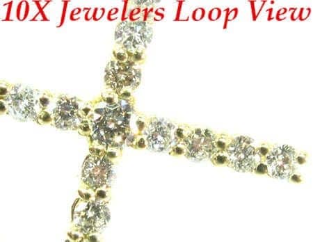 Round Cut Diamond Cross Crucifix 4 11358