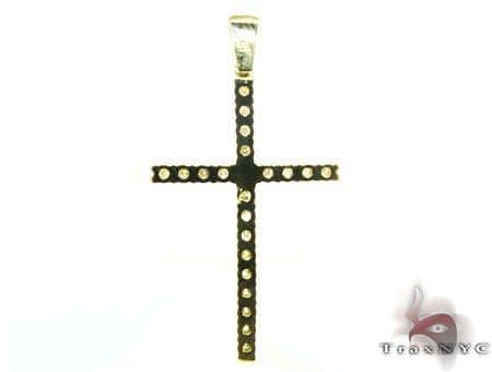 Round Cut Diamond Cross Crucifix 4 11358