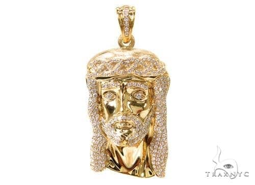 Prong Diamond Jesus Pendant 37119