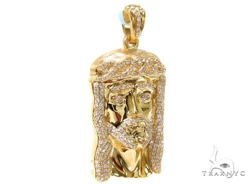 Prong Diamond Jesus Pendant 37119