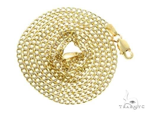 Mens 10k Hollow Yellow Gold Curb Chain 22 Inches 2.4mm   47074 - Image 4