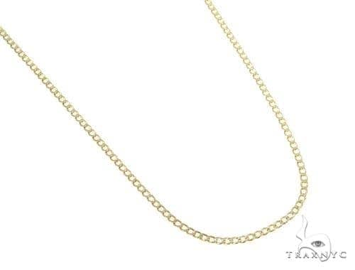 Mens 14k Solid Yellow Gold Curb Chain 16 Inches 2.1mm   47126 - Image 2