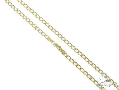Mens 14k Solid Yellow Gold Curb Chain 26 Inches 3.7mm   47132 - Image 1