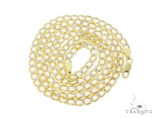 Mens 14k Solid Yellow Gold Curb Chain 26 Inches 3.7mm   47132 - Image 4