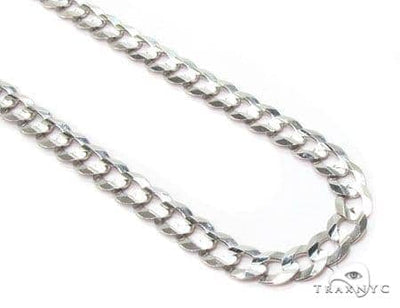 Mens 14k Solid White Gold Cuban/curb Chain 20 Inches 4.6mm   47169 - Image 1