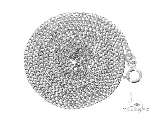 Mens 14k Solid White Gold Curb Chain 16 Inches 2mm   47181 - Image 4