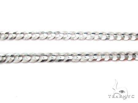 Mens 14k Solid White Gold Curb Chain 20 Inches 3mm   47190 - Image 2