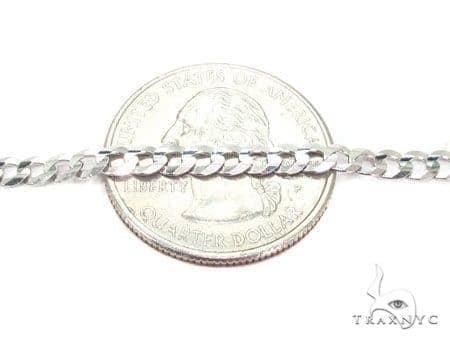 Mens 14k Solid White Gold Curb Chain 20 Inches 3mm   47190 - Image 3