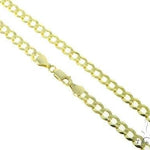 Mens 10k Solid Yellow Gold Curb Chain 26 Inches 6.8mm   47206 - Image 1