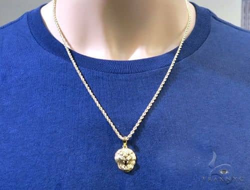 TraxNYC Black Diamond Lion Pendant and Rope Chain Set  61557 - Image 8