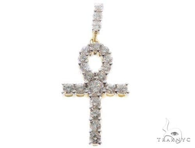 10K Gold Ankh Cross Pendant 64465