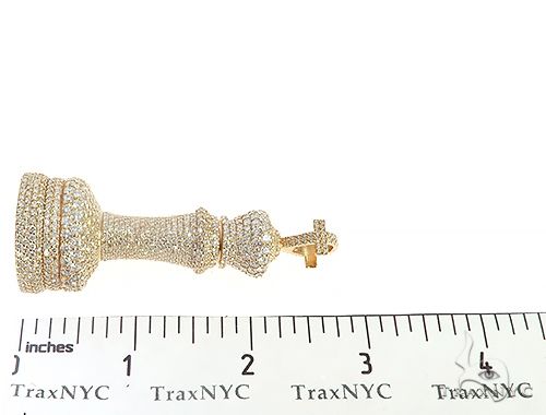 14K Yellow Gold Chess Piece Dimond Pendant 65743 - Image 7