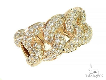 Diamond Cuban Link Ring in 14K gold