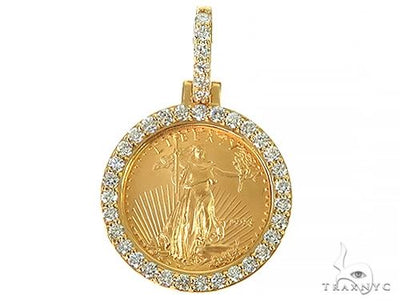 Diamond Lady Liberty Coin Pendant 66219