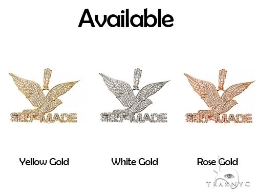 14K Gold Prong Diamond FreeBird Self Made Charm Pendant 63091 - Image 7