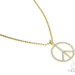 14k Gold Peace and Love Small Pendant Set 66337 - Image 2