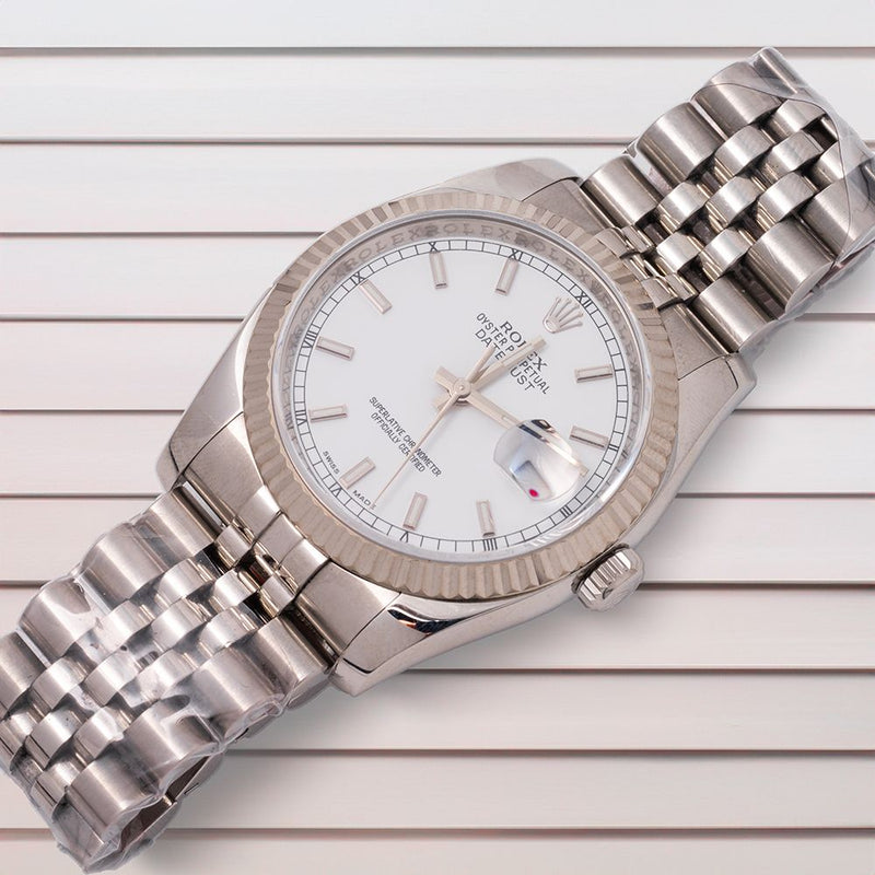 Rolex Datejust 36mm 116234 White Dial w/Red Cyclops Jubilee Bracelet ULTRA RARE 69723 - Image 4