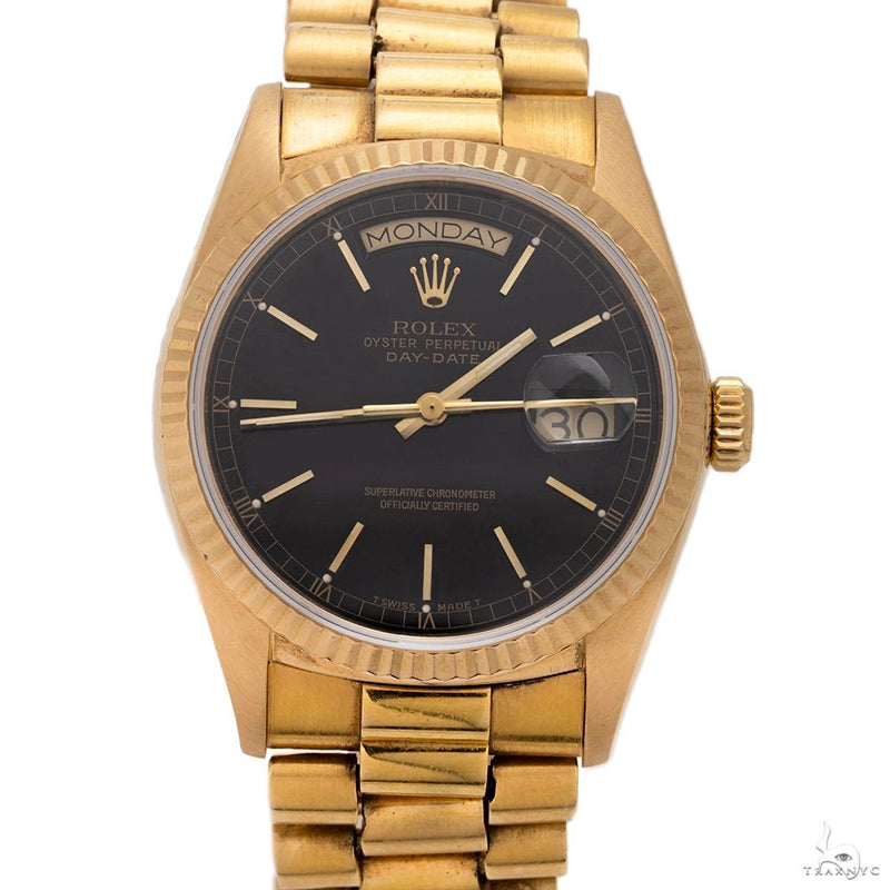 Rolex Day-Date 36mm 18038 Black Stick Dial President Bracelet 69728 - Image 2