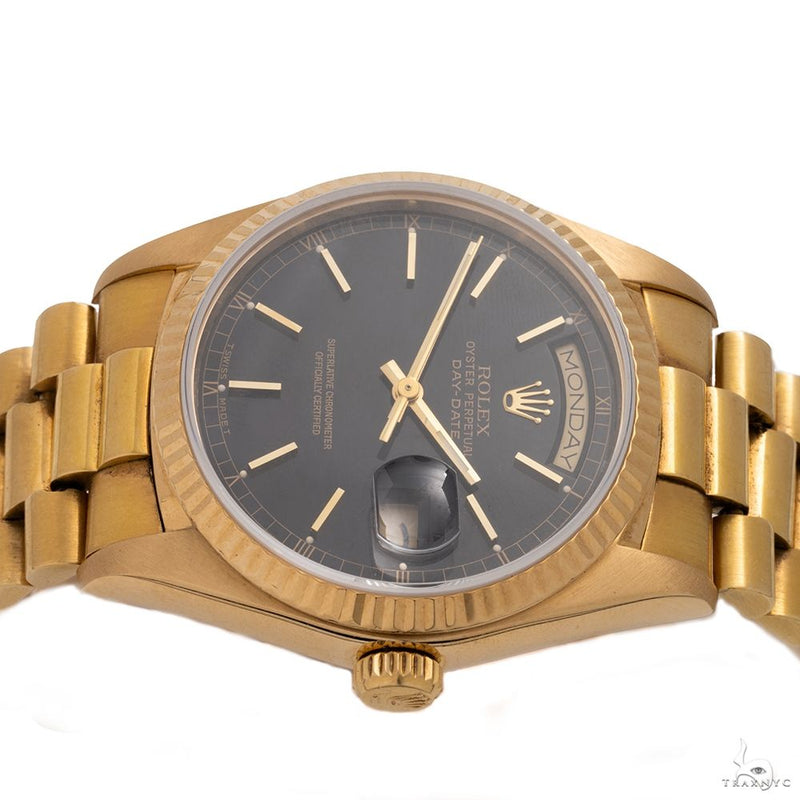 Rolex Day-Date 36mm 18038 Black Stick Dial President Bracelet 69728 - Image 3