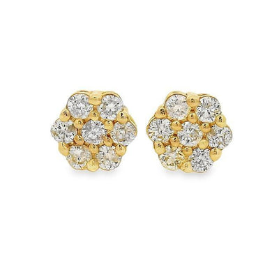 Floral Radiance Diamond Stud Earrings 65276
