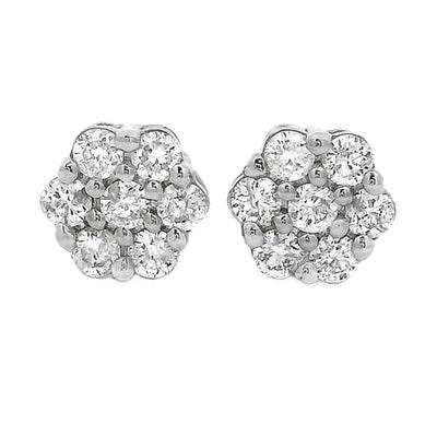 Floral Radiance Diamond Stud Earrings 65276