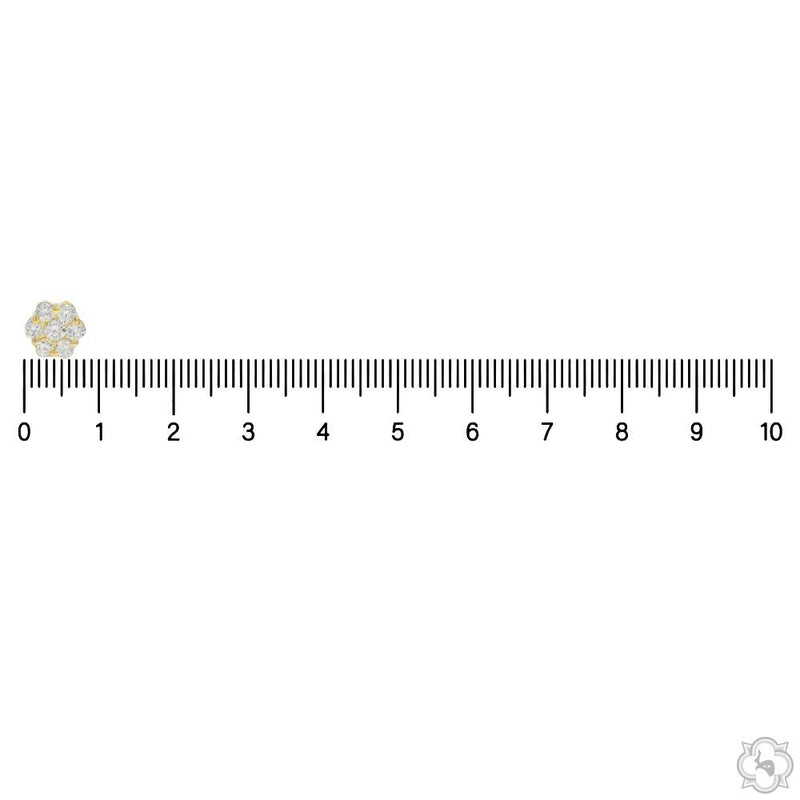 Round Cut Stud Flower Earrings 305 in 14K gold, view 7