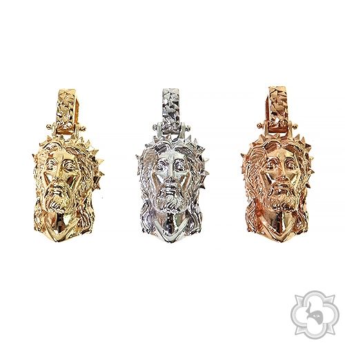 Spikes Crown Jesus Head Pendant [Small] 69155