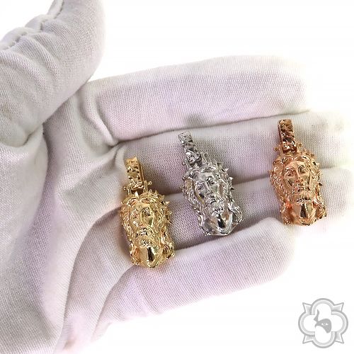 Spikes Crown Jesus Head Pendant [Small] 69155