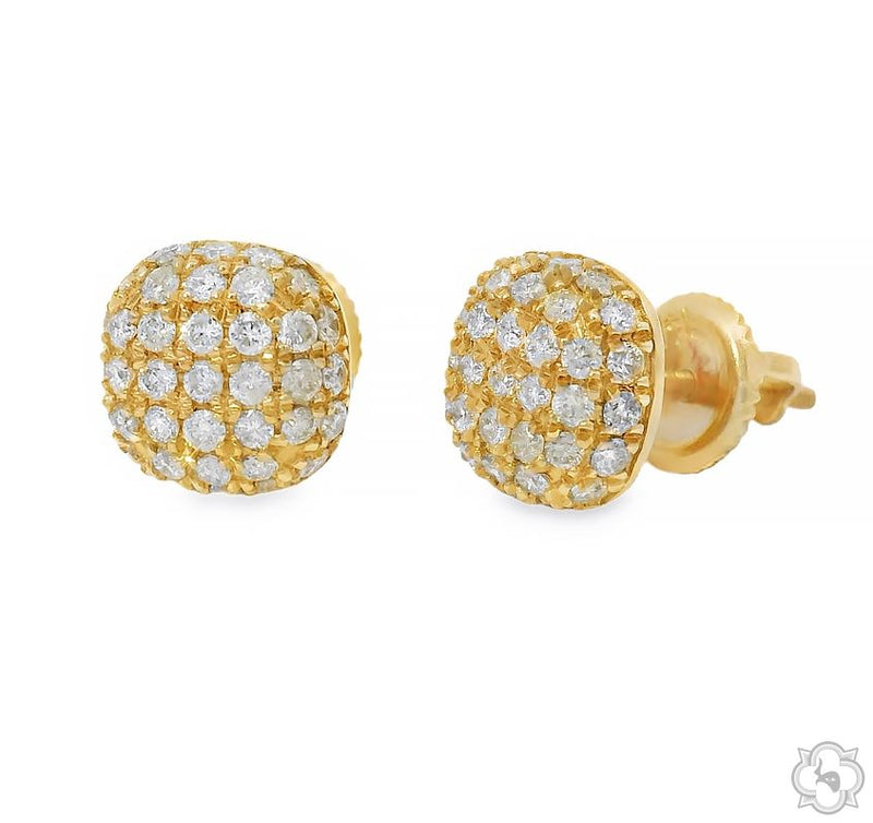 14k Gold Diamond Cluster Earrings, view 3