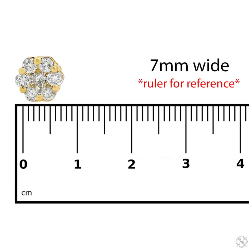 Flower Diamond Earrings 304 in 14K gold, view 7