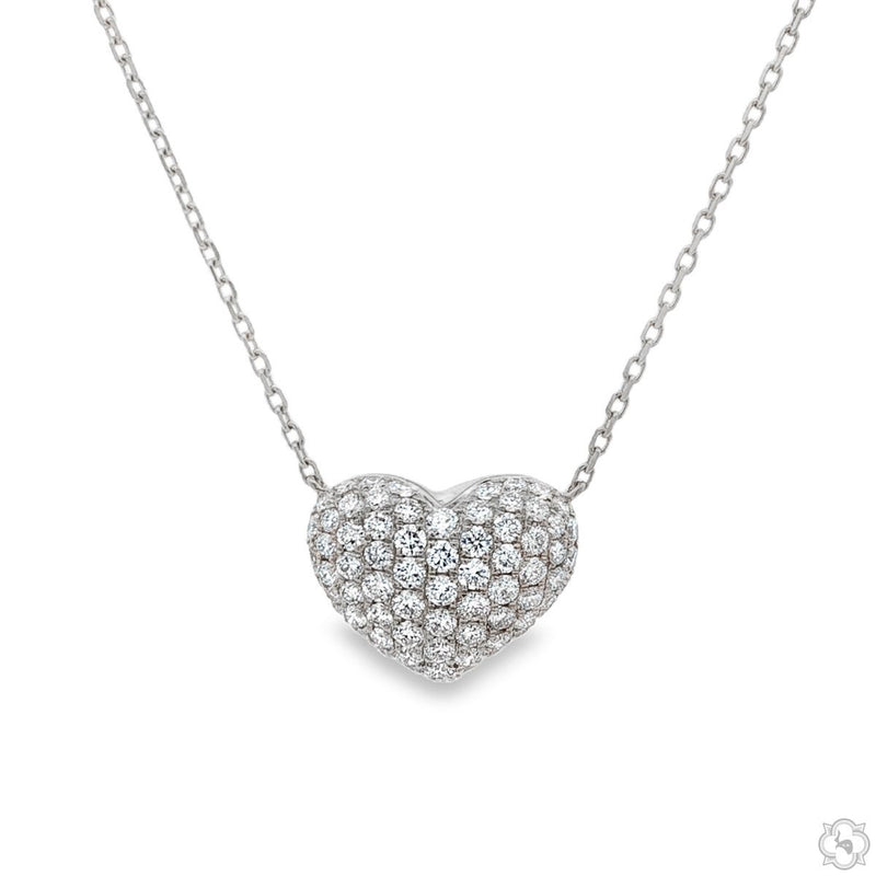 18K Gold Diamond Heart Necklace