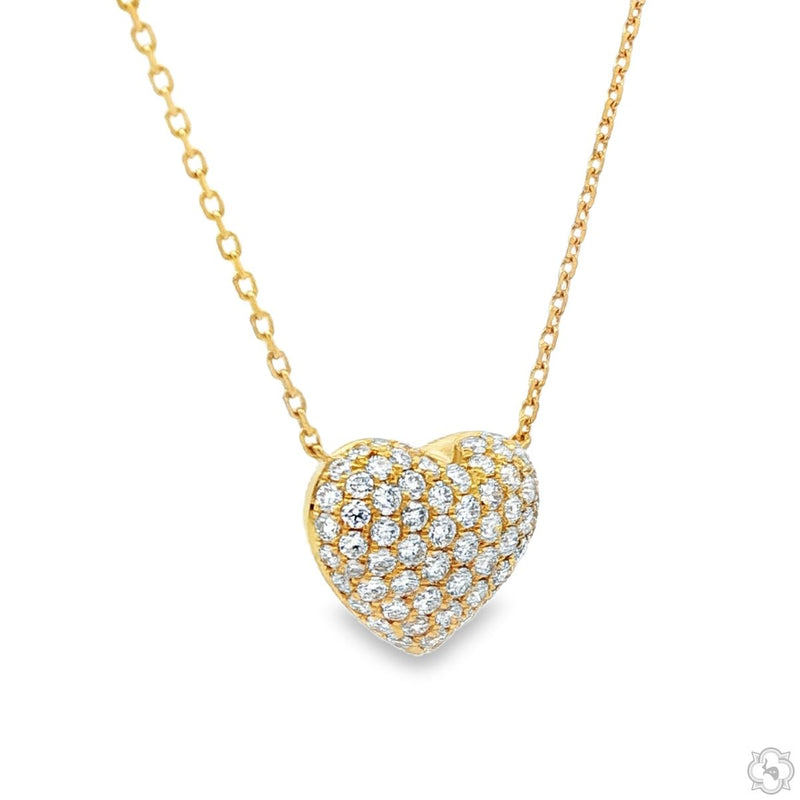 18K Gold Diamond Heart Necklace, view 4